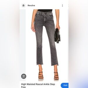 MOTHER Jeans High Waisted Rascal Ankle Step Fray in Night Garden